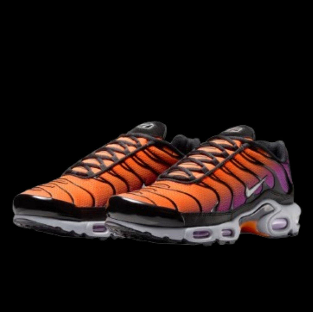 Nike Air Max Plus Sunset Mens Size 10.5 Fuchsia Orange Black Grey